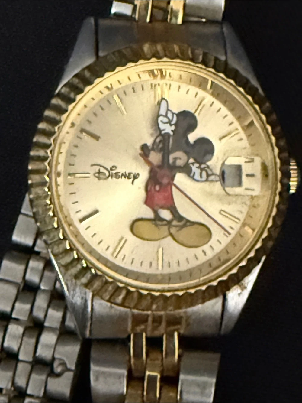 Disney Two-Tone Gold and Silver Mickey Mouse Wristwatch